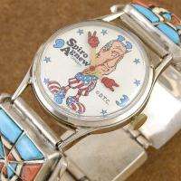   Navajo Patsy Spencer Turquoise Coral SPIRO AGNEW Watch Bracelet  