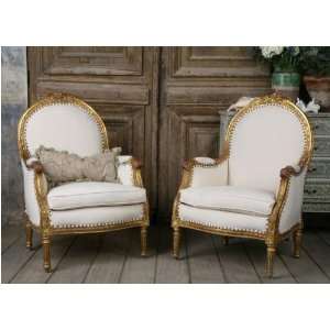 Pair of Vintage Gilt Bergeres Chairs