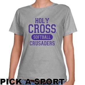 Holy Cross Crusaders Ladies Ash Custom Sport Classic Fit T shirt  