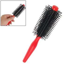  Orangered Handle Flexible Toothed Curly Hair Roll Comb 