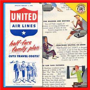   AIRLINES 1949 AIRLINE TIMETABLE SCHEDULE WITHIN AN 8 PIECE FLIGHT KIT