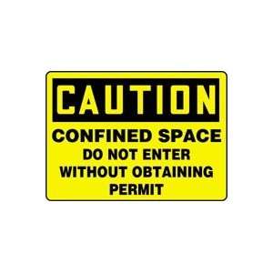   SPACE DO NOT ENTER WITHOUT OBTAINING PERMIT 10 x 14 Aluminum Sign