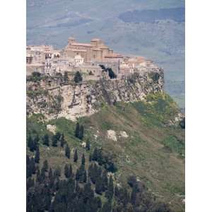  Hilltown of Calascibetta Viewed from Enna, Sicily, Italy 