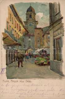 Croatia postcard Fiume litho s Raoul Frank WS69463  