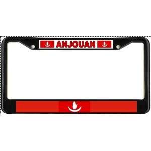  Anjouan Ndzuwani Flag Black License Plate Frame Metal 