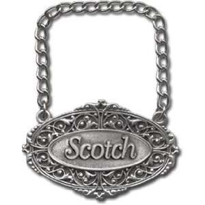 Scotch Pewter Liquor Decanter Label w/chain Kitchen 