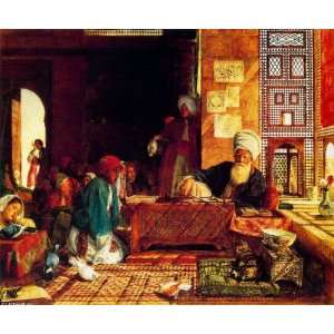   Frederick Lewis   24 x 20 inches   A Turkish School in the Vicinity o