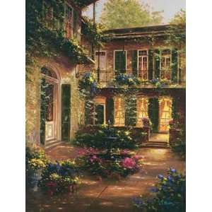  J. Martin 30W by 40H  Spring Courtyard II CANVAS Edge 