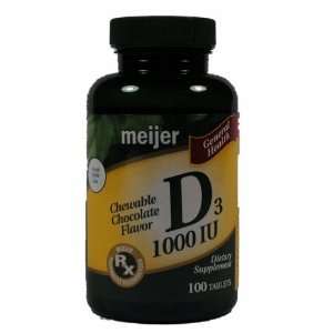  Meijer D3 1000 IU Dietary Supplement Vitamins 100 Tablets 