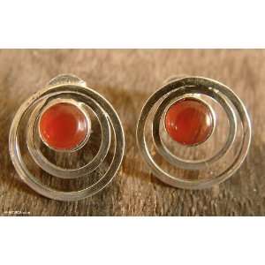  Carnelian button earrings, Vibrations Jewelry
