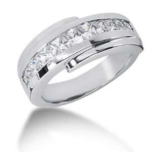 1.45 Ct Men Diamond Ring Wedding Band Princess Cut Channel 