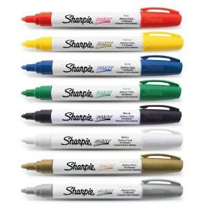 Sharpie Oil Based Paint Markers, Medium Point, Assorted Colors, 8/Pack 