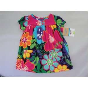   Short Sleeve Bright Floral Cotton Knit Dress Set (24 Months) Baby