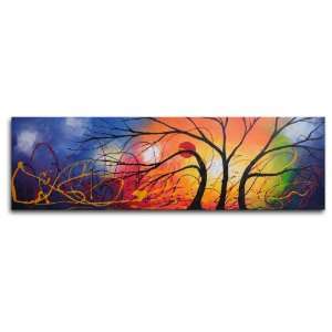 Hand Painted Modern Oil Painting Ethereal trees dance Canvas Wall 