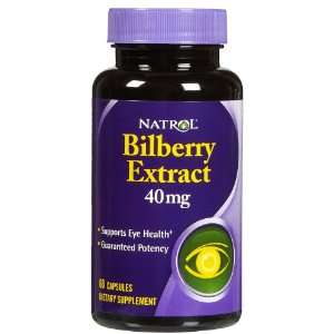  Natrol Herbs Bilberry 40 mg 60 capsules Health & Personal 