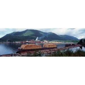  Barge at a Lumber Mill on a Lake, Ketchikan, Alaska, USA 