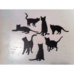  Set of 7 Domestic Cats Metal Art 