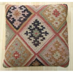  Hand Woven Antique Kilim Ionia Wool WK45 Pillow 18 by 18 