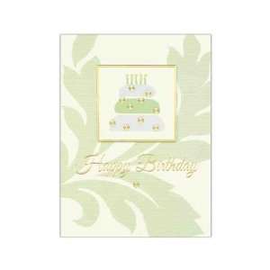   embossing and birthday cake design on front.