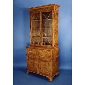  Antique Style Walnut Secretary Bookcase Furniture & Decor
