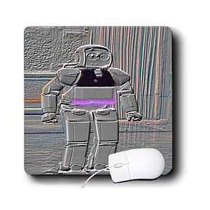   Robot Embossed and Colorized with Hues of Pink and Orange   Mouse Pads