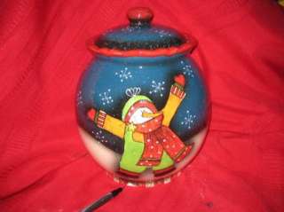 Cheryl Alger Country Snow Boys cookie jar snowman  
