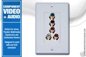 Component Video Wall Plate PLUS Audio Jacks  Gold RCAs  