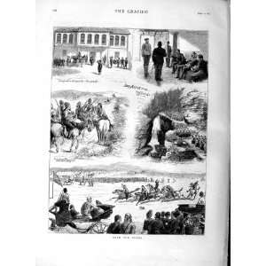  1877 Turkish Soldiers Horse Racing Rasgrad Mountains
