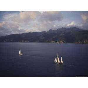 Sailboats Ply Calm Waters in the Caribbean Photographers Photographic 