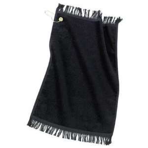  Port & Company Grommeted Fingertip Towel   Black
