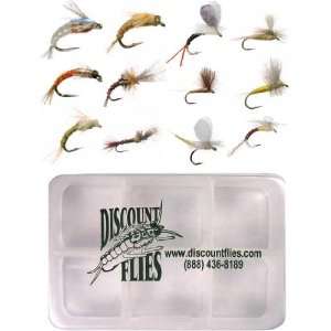  Pale Morning Dun Collection   12 Trout Flies + Fly Box 
