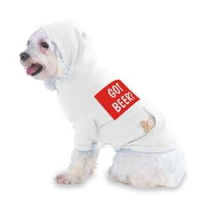 GOT BEER? Hooded (Hoody) T Shirt with pocket for your Dog or Cat SMALL 
