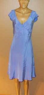 CREW CECELIA BLUE SILK WRAP CUT COCKTAIL DRESS 2 $225  