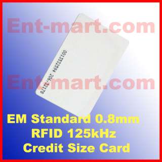 100pcs RFID 125Khz Proximity ID Cards 0.8mm Credit Card  