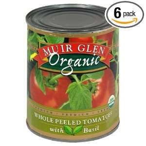 Muir Glen Whole Peeled Tomatoes with Basil, 28 ounces (Pack of6)