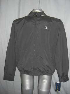   Polo Assn. Black Zip Up Jacket with White Stitched Emblem Size X Large