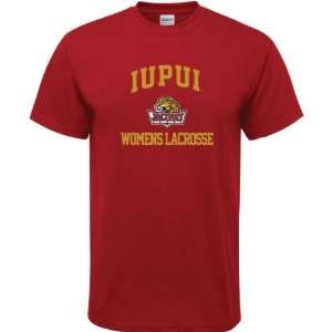  IUPUI Jaguars Cardinal Red Womens Lacrosse Arch T Shirt 