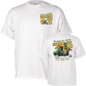  Green Bay Packers  White  2008 Tailgating Tour T Shirt 