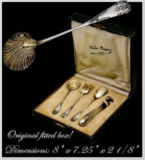 BONNESCOEUR Antique French Silver Vermeil Hors d Oeuvres Set Boxed 