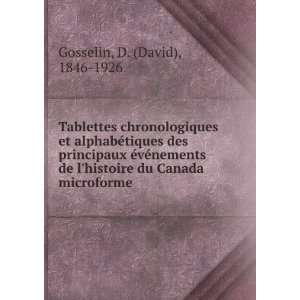   histoire du Canada microforme D. (David), 1846 1926 Gosselin Books