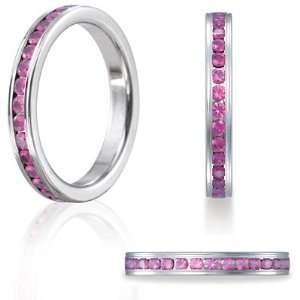  Benchmark 1 CT Pink Sapphire Platinum Band 3mm Jewelry