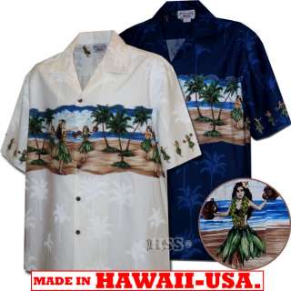 440 3694 Hula Girls Mens Hawaiian Aloha Shirts NEW  