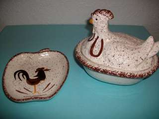 Covered Bowl Chicken Shape & Apple Shape Rooster Dish  