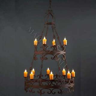 Venetian Iron Chandelier Hand Forged Iron 3 Tiers  