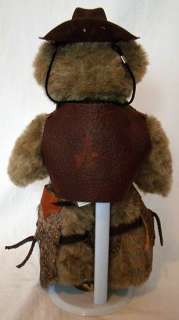 Teddy Roosevelt Cowboy Plush Bear Real Leather Chaps  