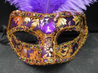 GORGEOUS PURPLE FEATHER MASK RED HAT SOCIETY *NEW*  