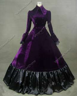 Renaissance Gothic Steampunk Punk Velvet Dress Ball Gown 181 M  