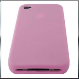 4G APPLE iPhone 4 COVER CASE PROTECTOR PINK W GEMS  
