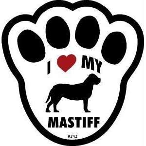  I Love My Mastiff Dog Pawprint Window Decal