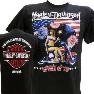 Harley Davidson Las Vegas Dealer Tee T Shirt BLACK MEDIUM #BRAVA1 